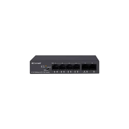 Comelit IPSWP06N100A netwerkswitch 4-poorts POE+ 60W layer 2 tafelmodel
