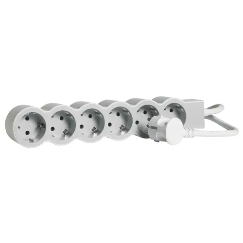 Legrand 694557 stekkerdoos met 1,5 m snoer 6x wcd wit/lichtgrijs