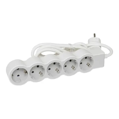 Legrand 694563 stekkerdoos met 3 m snoer 5x wcd wit/lichtgrijs