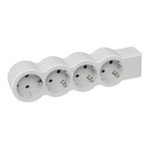 Legrand 694575 4-voudige stekkerdoos met randaarde zonder snoer wit/lichtgrijs