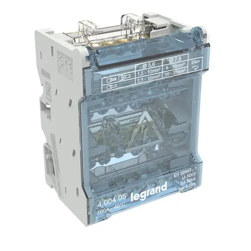 Legrand 400405 aansluitklem 4-polig 100 A DIN-rail