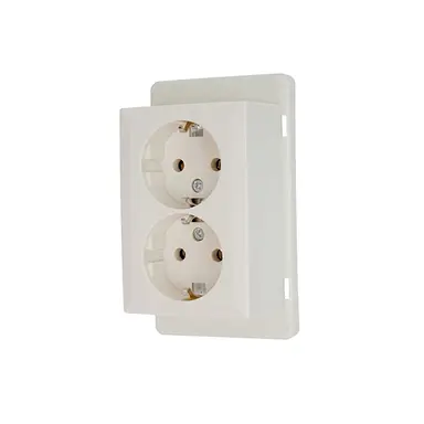 Power 2072 000 deksel met 2-voudige randaarde contactdoos voor universele lasdoos