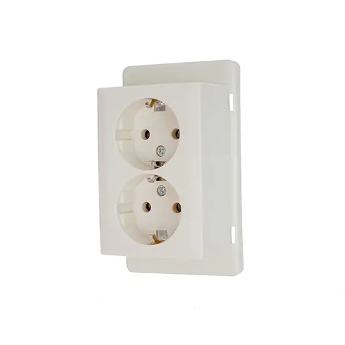 Power 2072 000 deksel met 2-voudige randaarde contactdoos voor universele lasdoos