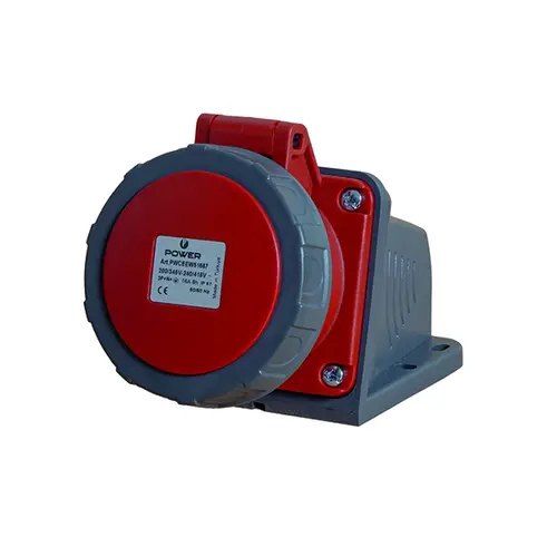 Power PWCEEW51667 wandcontactdoos CEE 5-polig 16A 380-415V rood 6h IP67
