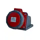 Power PWCEEW51667 wandcontactdoos CEE 5-polig 16A 380-415V rood 6h IP67