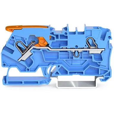 Wago 2104-1204 rijgklem met hendel en klem 2-draads 4 mm² blauw