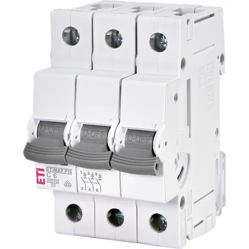 ETI 433022166 ETImat P10 C 6A 3 module 3p 10kA 1901327