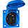ABL 1662052 inbouwcontactdoos met penaarde Belgie en klapdeksel 16A 230V blauw