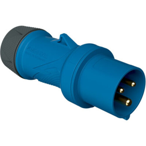 Mennekes CEE 13521 contactstop 3-polig 16A 230V Blauw 6h PowerTOP Xtra S met SafeCONTACT IP54