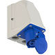 PCE 913-6V wandcontactdoos CEE 3-polig 16A 230V klokstand 6h IP44 3xM25
