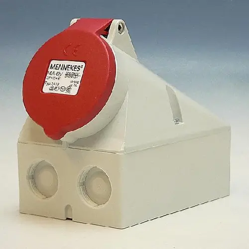 Mennekes CEE 1419 wandcontactdoos CEE 5-polig 16A 400V 6h met schroefklemmen IP44