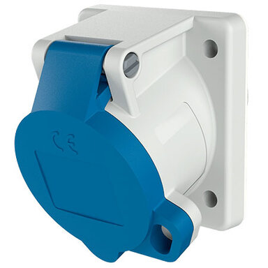 Mennekes CEE 851 inbouwcontactdoos CEE 3-polig 16A 230V 6h flens 68x62mm IP44