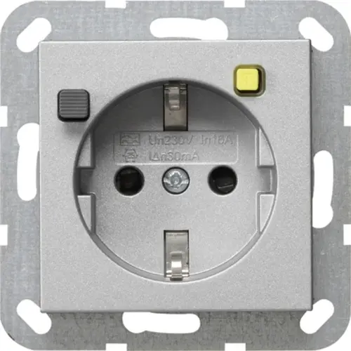 Gira 267726 wandcontactdoos met aardlekbeveiliging 30 mA Systeem 55 aluminium