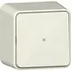 Gira 315612 pulsdrukker wisselcontact 1-polig met controlevenster en interne montageplaat opbouw creme