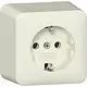 Gira 444012 wandcontactdoos randaarde met interne montageplaat opbouw creme