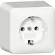 Gira 444013 wandcontactdoos randaarde met interne montageplaat opbouw wit