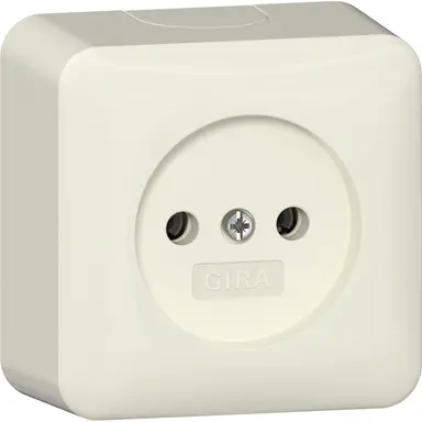 Gira 447012 wandcontactdoos zonder randaarde met interne montageplaat opbouw creme