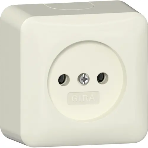 Gira 447012 wandcontactdoos zonder randaarde met interne montageplaat opbouw creme