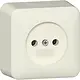 Gira 447012 wandcontactdoos zonder randaarde met interne montageplaat opbouw creme