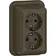 Gira 478018 wandcontactdoos 2-voudig randaarde opbouw bruin