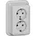 Gira 478019 wandcontactdoos 2-voudig randaarde opbouw grijs