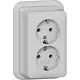 Gira 478019 wandcontactdoos 2-voudig randaarde opbouw grijs
