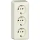Gira 478912 wandcontactdoos randaarde 3-voudig met interne montageplaat opbouw creme