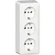 Gira 478913 wandcontactdoos randaarde 3-voudig met interne montageplaat opbouw wit