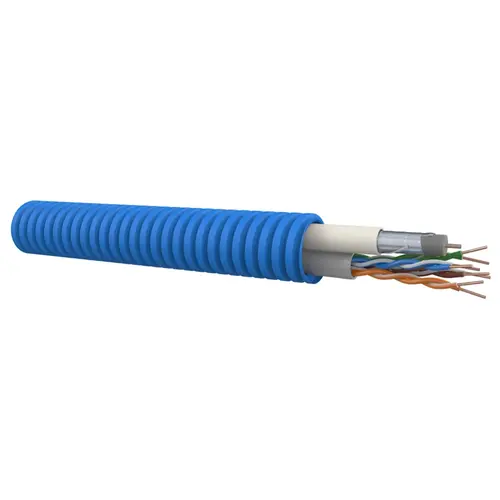Dynamic FLBU500331 flexbuis 20 mm voorbedraad COAX + UTP CAT6 duo kabel rol 100 meter