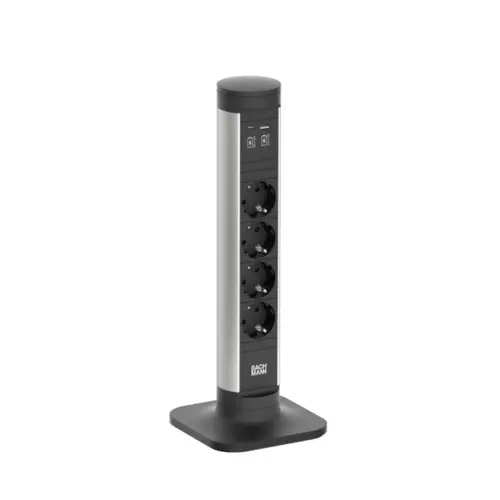 Bachmann 709.001 stekkerzuil met 4x RA wcd en 1x USB type A en 1x USB type C