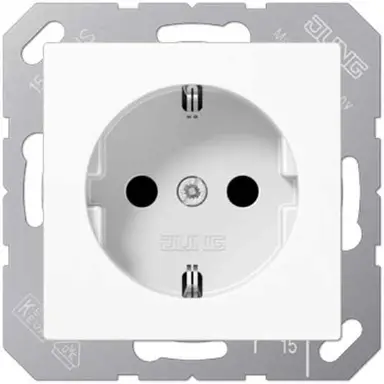 JUNG A 1520 WW wandcontactdoos randaarde met klauwbevestiging A-range alpine wit