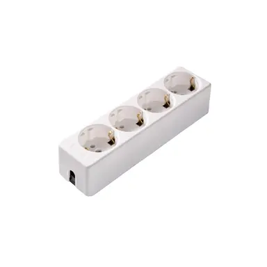 Kaiser 541/KWS 4-voudige stekkerdoos met randaarde zonder snoer wit