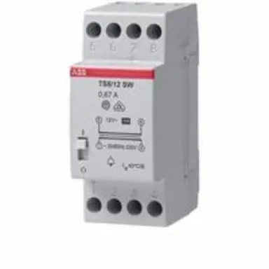 ABB TS 8/8SW System pro M compact beltrafo 8V 1A met aan/uit schakelaar DIN-railmontage
