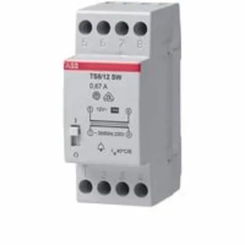 ABB TS 8/8 SW System pro M compact beltrafo 8V 1A met aan/uit schakelaar DIN-rail montage