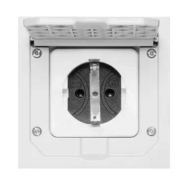 ABL 1471-460 vloercontactdoos vierkant 1x wcd met randaarde en klapdeksel grijs IP41