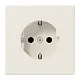 JUNG LS 1520 wandcontactdoos randaarde met klauwbevestiging LS990 creme