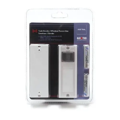 Grothe 714272 Mistral SE03.1 draadloze beldrukker 1-voudig opbouw wit met verlichting en naamkader