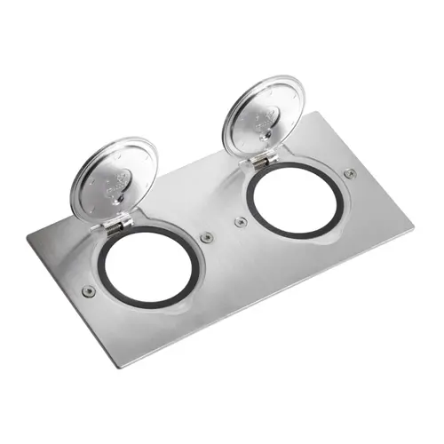 Legrand 089702 vloercontactdoos afdekplaat 2-voudig  86 x 172 mm RVS