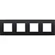 Niko 136-76400 afdekraam 4-voudig Intense matt black coated
