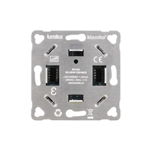 Klemko BE-DPAF-250-MOD Lumiko 891324 dimmer 2-draads afsnij 1-250va