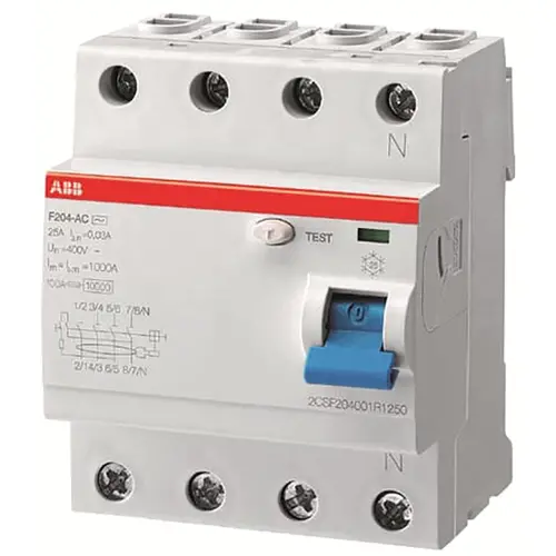 ABB F 204 A 40/0 03 UNPA aardlekschakelaar 4 polig 40a