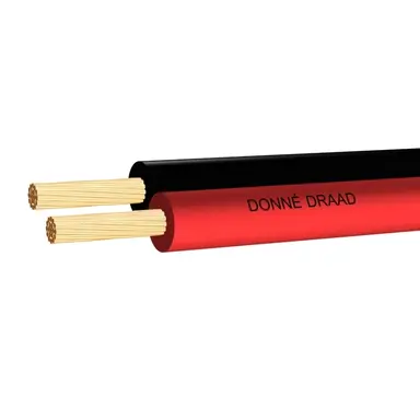 Donne LVS 2X1.5 ROZW R100 luidsprekersnoer 2 x 1.5 mm² rood/zwart rol 100 meter