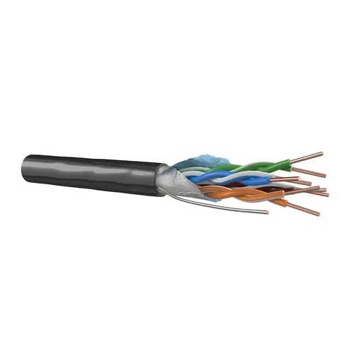 Dynamic FTP 4X2X24AWG24 1 PE FTP Cat.5E grond/buiten netwerkkabel afgeschermd zwart per meter
