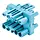 Wieland 92.050.7453.0 GST18i5 H-verdeler 1 ingang 3 uitgangen 5-polig 20A pastelblauw