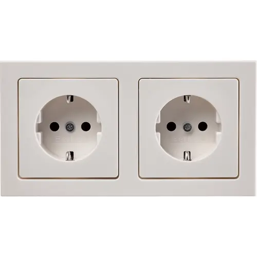 Berker 47206099 wandcontactdoos 2-voudig randaarde compleet voorbedraad voor duo-inbouwdoos Q3 wit