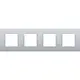 Niko 132-76400 afdekraam 4-voudig Intense sterling coated