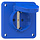 PCE 105-8B wandcontactdoos met randaarde en klapdeksel 16A 75 x 75 mm blauw IP54