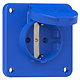 PCE 105-8B wandcontactdoos met randaarde en klapdeksel 16A 75 x 75 mm blauw IP54