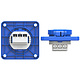 PCE 105-8B wandcontactdoos met randaarde en klapdeksel 16A 75 x 75 mm blauw IP54