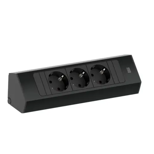 Bachmann 932.100 Casia 2 hoekstopcontact 3-voudig met randaarde zwart